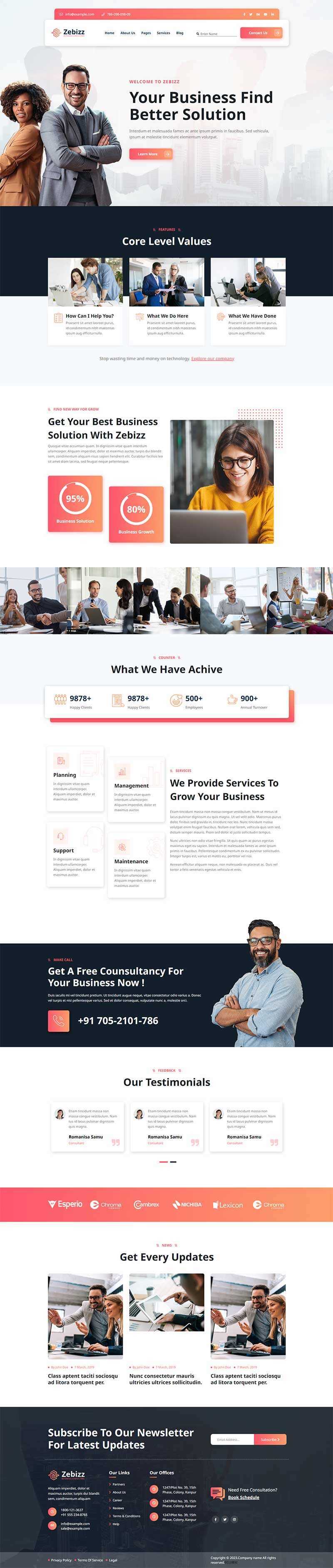 企业商务咨询服务公司网站html模板-项目资源网