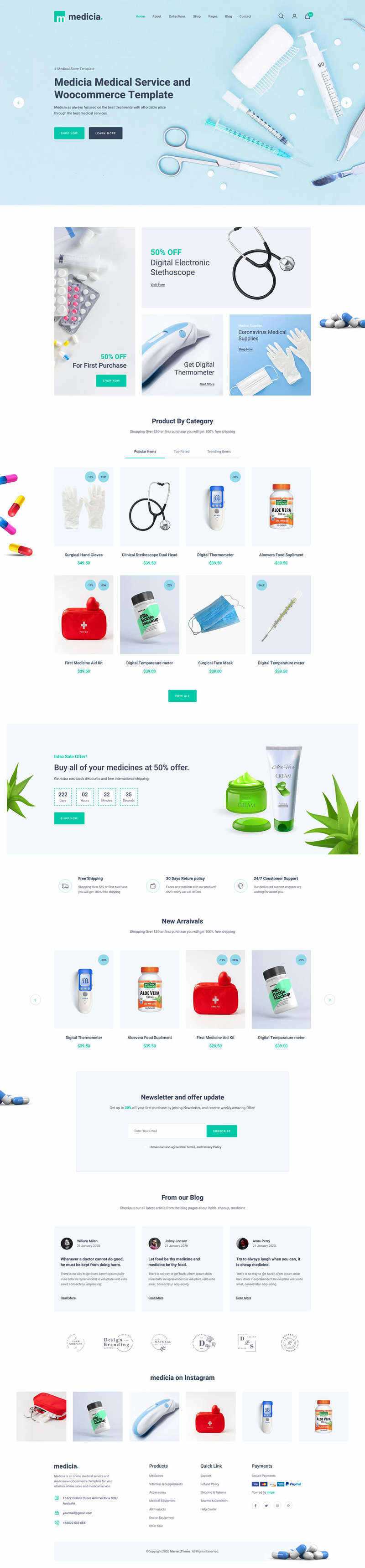 Bootstrap4医疗保健用品电子商务HTML5模板-项目资源网