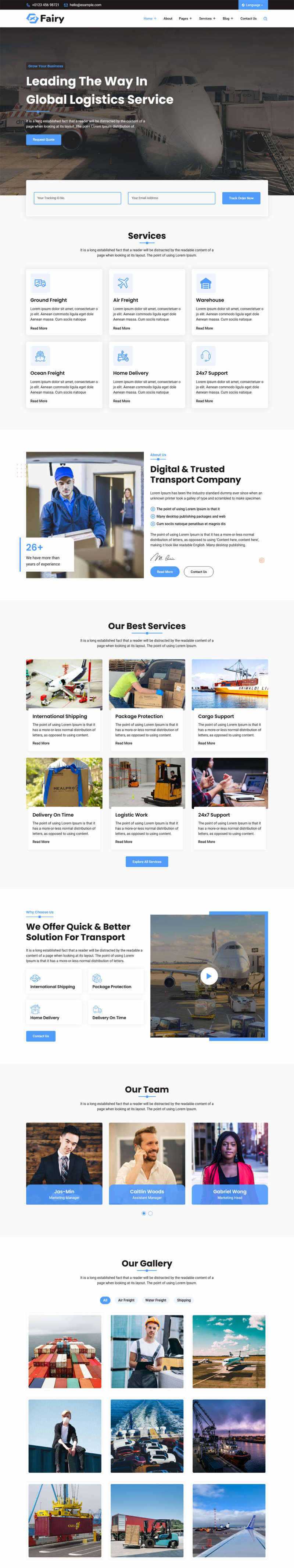 bootstrap响应式多功能的物流快递公司HTML模板-项目资源网