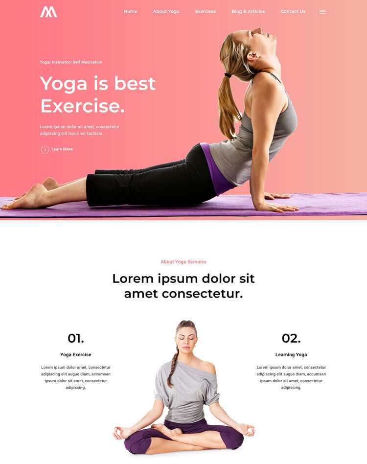 瑜伽馆瑜伽培训中心网站html5模板-项目资源网