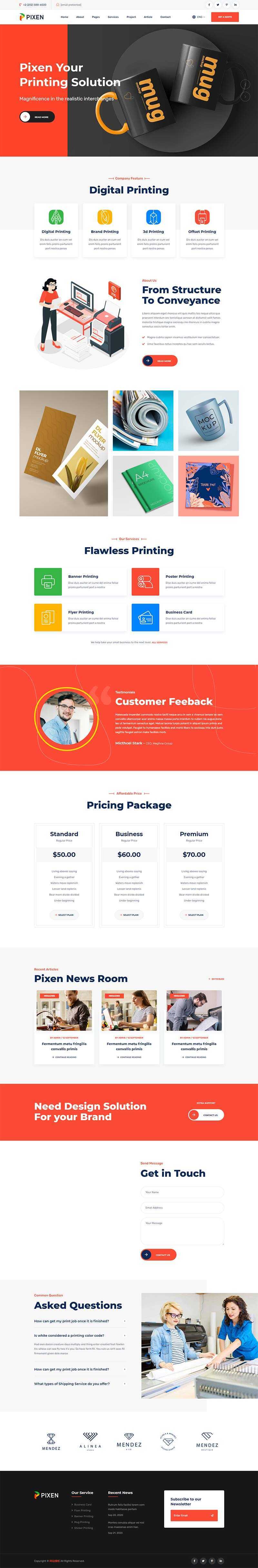 bootstrap响应式平面广告印刷设计公司HTML5模板-项目资源网