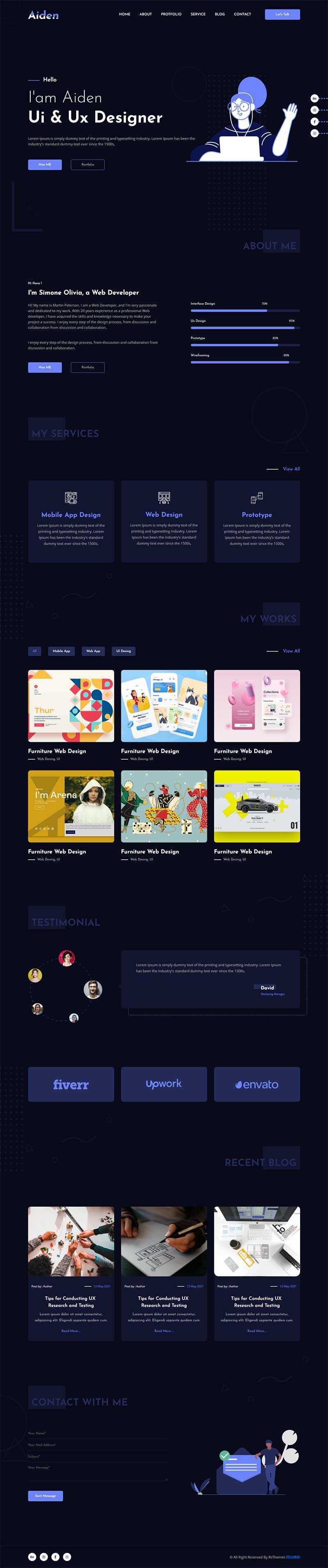 创意的个人作品主题html模板-项目资源网