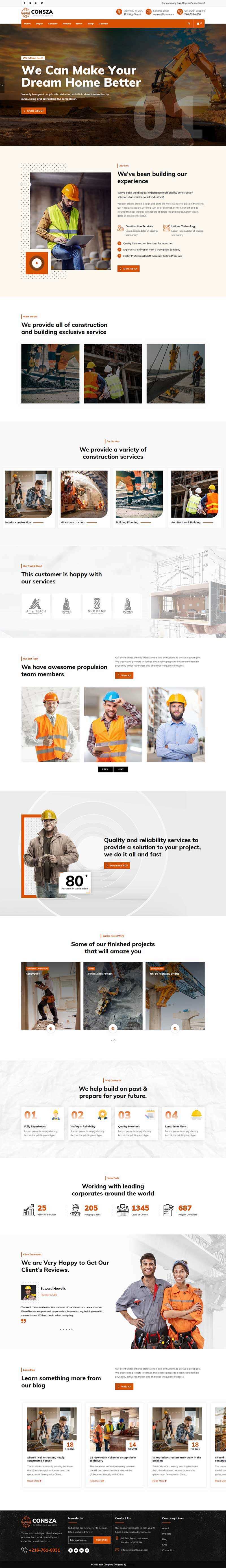 响应式房地产建筑工程企业网站HTML5模板-项目资源网