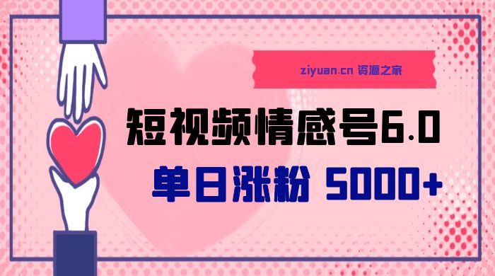 短视频情感号 6.0：单日涨粉 5000+，单条作品变现 300+-项目资源网