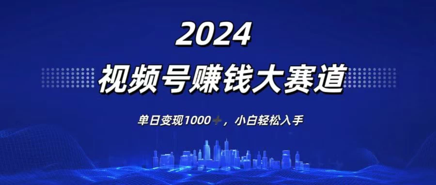 2024视频号赚钱大赛道,单日变现1000+,小白轻松入手-项目资源网
