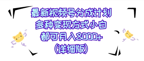 视频号创作者分成计划，多种变现方式，选择适合你领域赛道，小白轻松月入8000+（详细版）-项目资源网