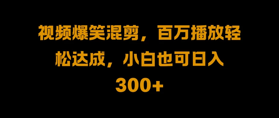 视频号零门槛!爆火视频搬运后二次剪辑,轻松达成日入 1000+-项目资源网