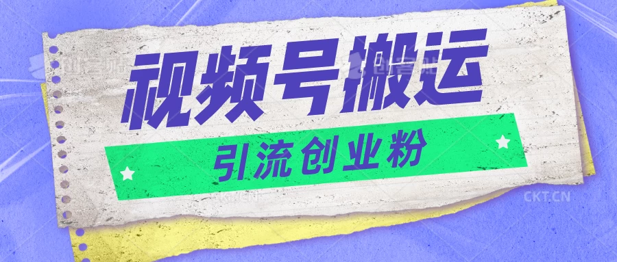 视频号搬运去重，单日引流200+创业粉，日入1000+-项目资源网