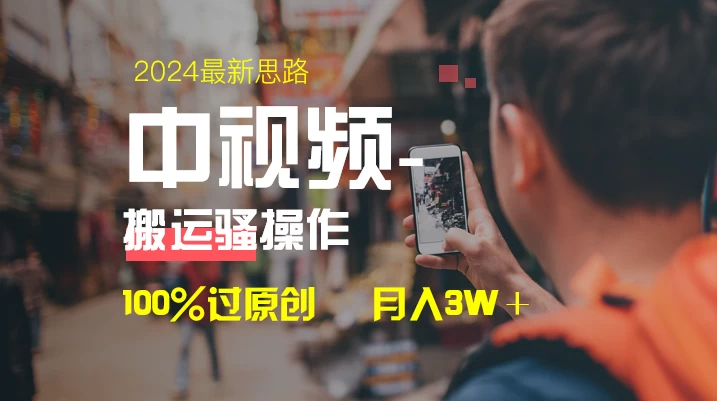 中视频新思路，双重去重100%过原创，一键分发多平台变现，简单无脑，日入1000+-项目资源网