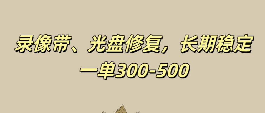 录像带、光盘修复项目，非常稳定适合长期做，一单300-500+-项目资源网