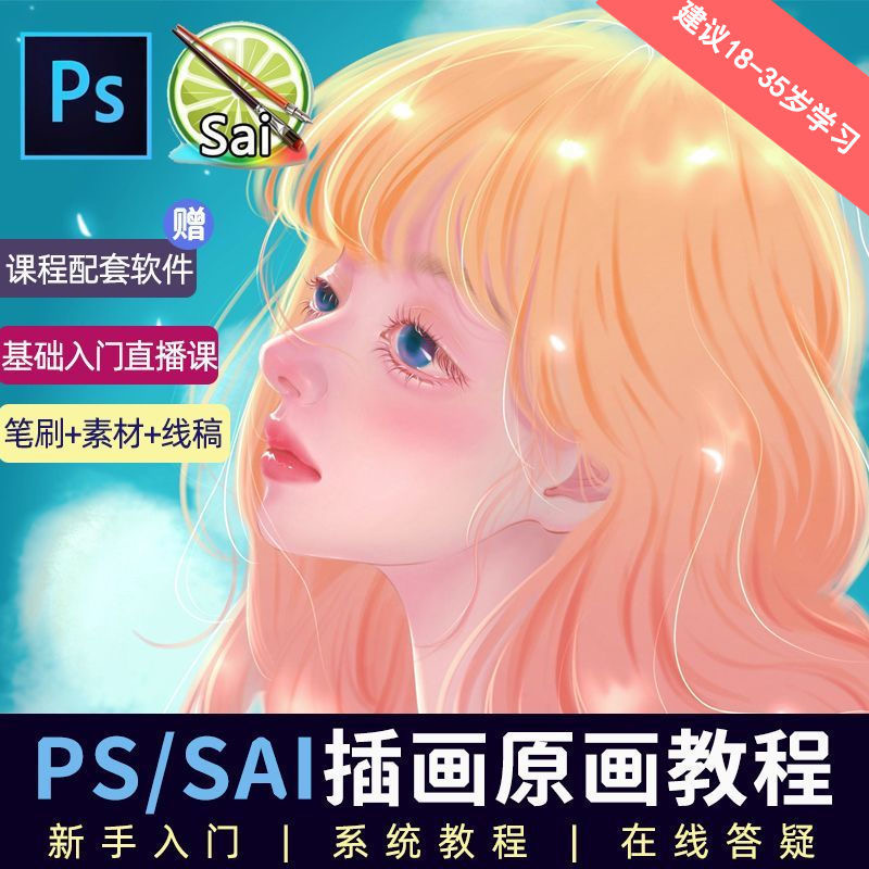教程零基础 CG 漫画 SAI 线稿笔刷手绘画数位板绘视频课程-项目资源网