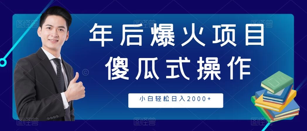 年后爆火项目，傻瓜式操作，收益稳定，小白轻松日入2000+-项目资源网