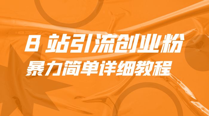B 站引流创业粉：暴力简单详细教程-项目资源网