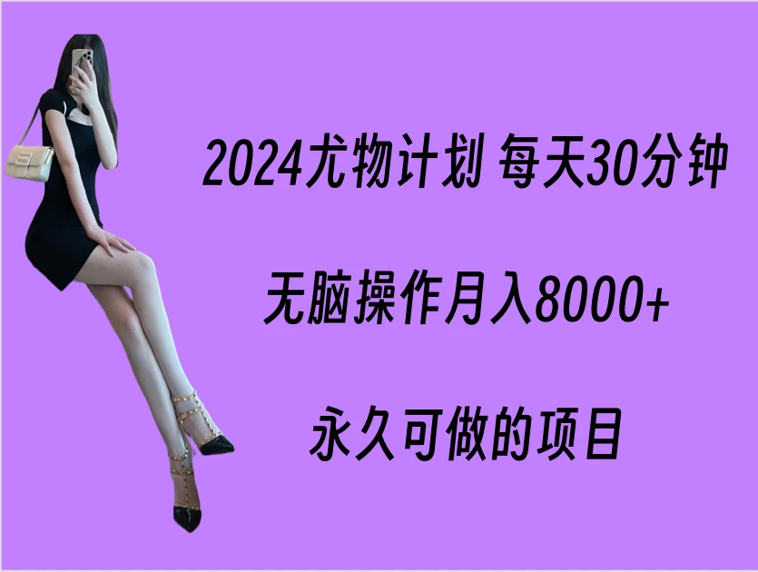 2024尤物计划 每天30分钟，无脑操作月入8000+，永久可做的项目-项目资源网