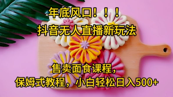 年底风口，抖音无人直播新玩法，售卖面食课程，保姆式教程，小白轻松日入500+-项目资源网