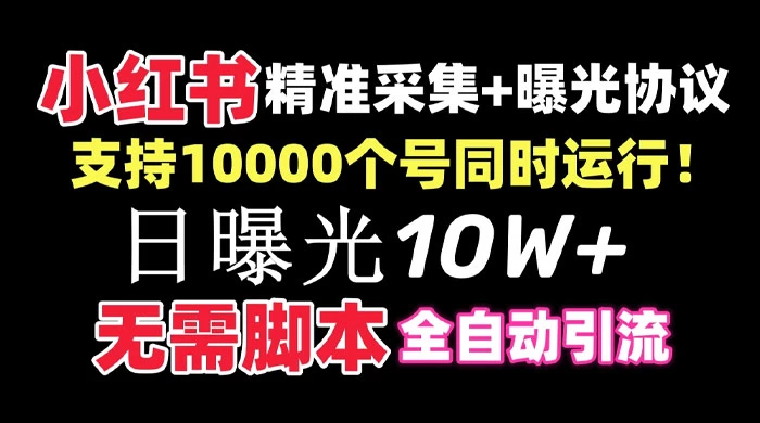 价值 10 万的小红书全自动采集+引流协议一体版!无需手机,支持 10000 个账号同时运行-项目资源网