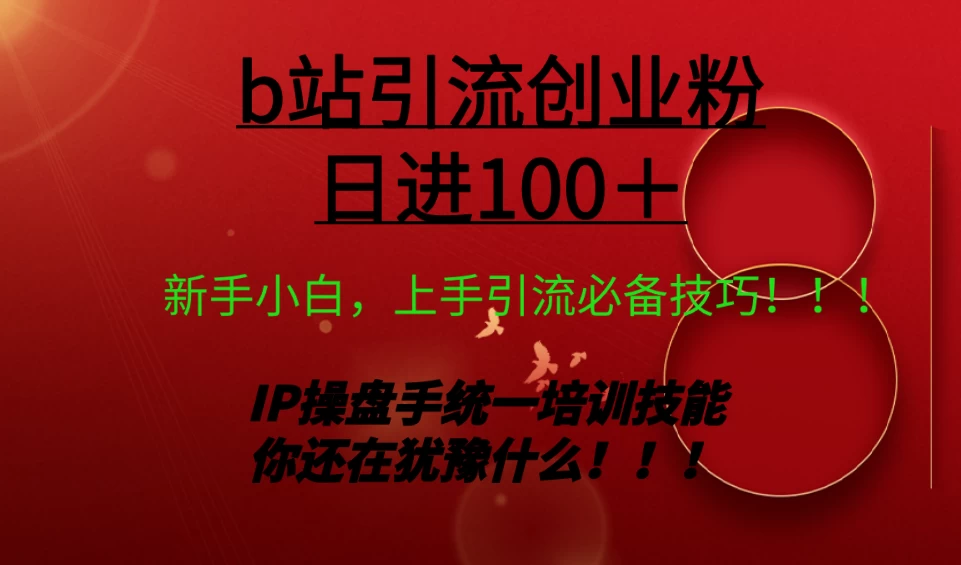 日引创业粉 100+ b 站全套打法【实操教学】不容错过-项目资源网