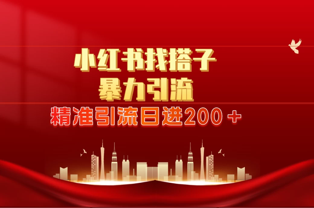 2024最新小红署引流思路,日进300+,暴力引流+锁粉-项目资源网