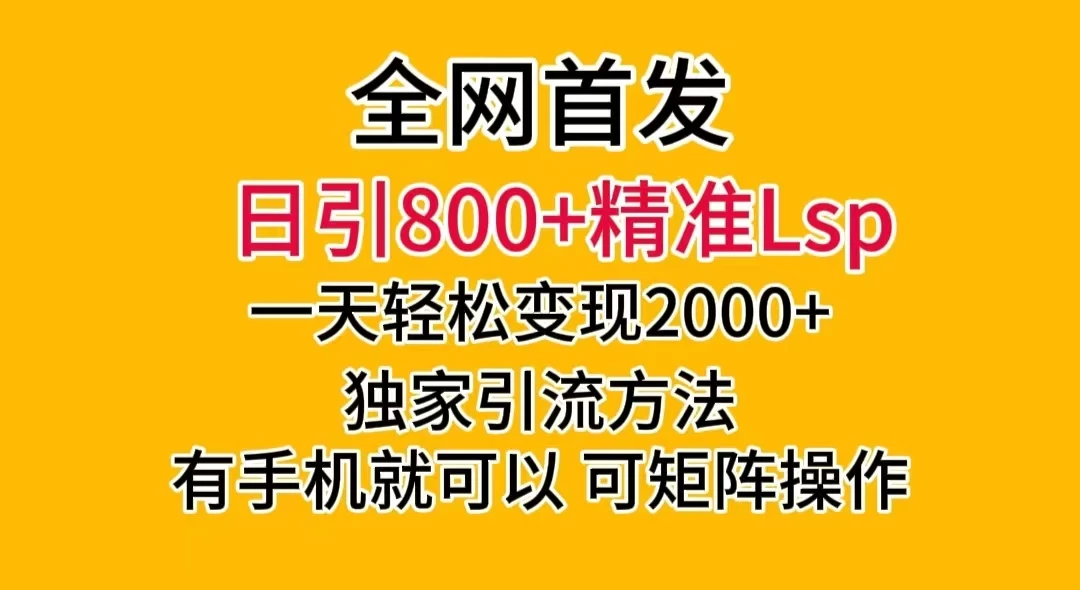 日引 800+ 精准老色批,一天变现 2000+,独家引流方法,可矩阵操作,月入 5W+-项目资源网