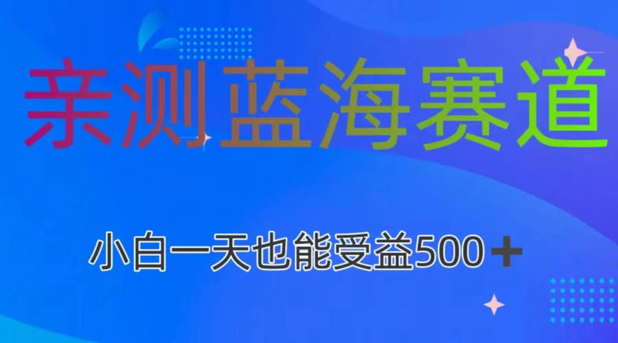 亲测蓝海赛道,利用AI创作,小白一天收益500+-项目资源网