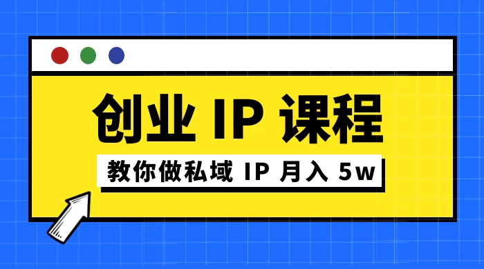 价值 2980 创业 IP 课程,教你做私域 IP 月入 5w-项目资源网